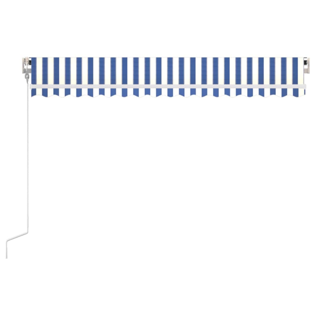 

vidaXL Luifel automatisch uittrekbaar 400x350 cm blauw en wit
