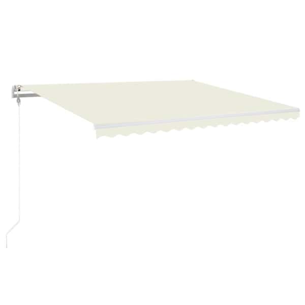 vidaXL automaatselt sisset&otilde;mmatav varikatus, 400x350 cm kreemjas