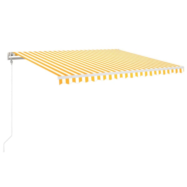 vidaXL automaatselt sisset&otilde;mmatav varikatus 400x350 cm kollane, valge
