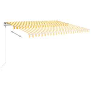 Automatická zatahovací markýza 400 x 350 cm žlutobílá - obrázek 4