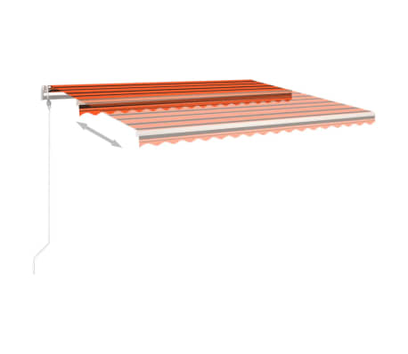 vidaXL Copertină retractabilă automat, portocaliu și maro, 400x350 cm