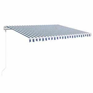 vidaXL automaatne varikatus, LED ja tuuleandur 400x350 sinine ja valge