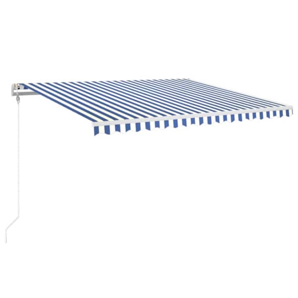 vidaXL automaatne varikatus, LED ja tuuleandur 400x350 sinine ja valge