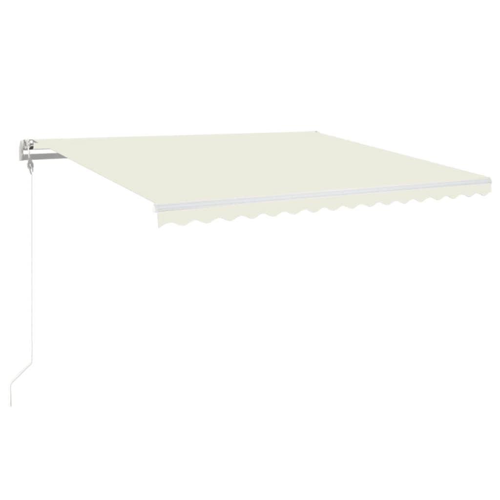 vidaXL Automatická markýza LED a senzor větru 400x350 cm krémová