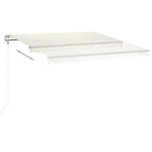 vidaXL Luifel automatisch met LED en windsensor 400x350 cm cr&egrave;mekleur