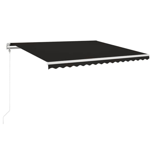 vidaXL automaatne varikatus, LED ja tuuleandur, 400x350 cm, antratsiit