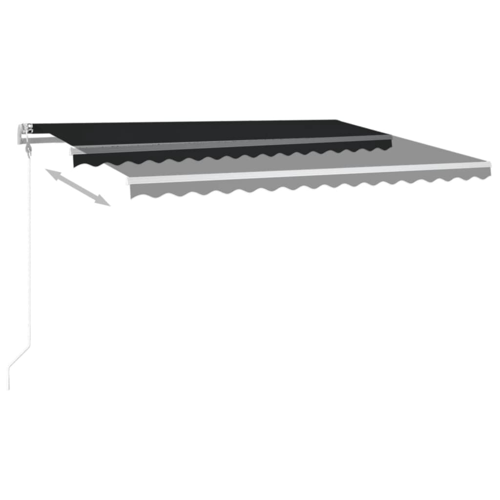 

vidaXL Luifel automatisch met LED en windsensor 400x350 cm antraciet