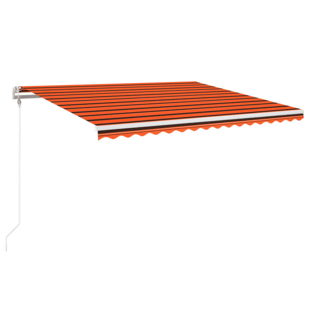 vidaXL Automatická markýza LED a senzor větru 400x350 cm oranžovohnědá
