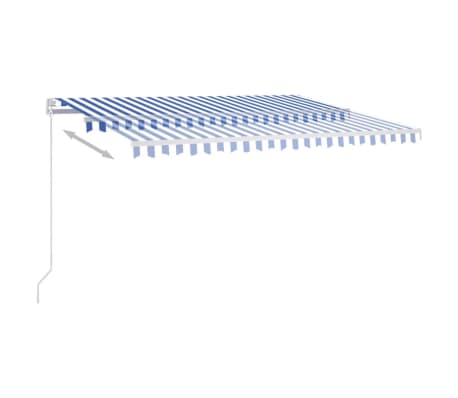 vidaXL Tenda da Sole Retrattile Manuale 450x350 cm Blu Bianca