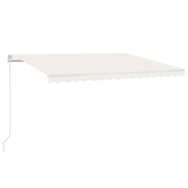 vidaXL k&auml;sitsi sisset&otilde;mmatav varikatus, 450 x 350 cm, kreemjas