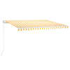 vidaXL k&auml;sitsi sisset&otilde;mmatav varikatus, 450 x 350 cm, kollane ja valge