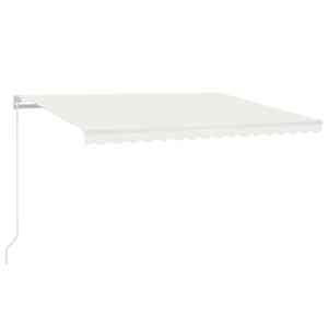 vidaXL k&auml;sitsi sisset&otilde;mmatav varikatus LED-iga, 450 x 350 cm, kreemjas