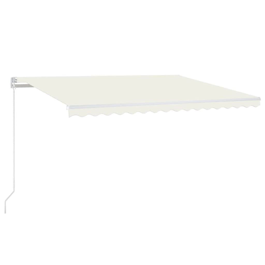 vidaXL Ručně zatahovací markýza s LED světlem 450 x 350 cm krémová