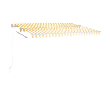 vidaXL markise m. LED-lys 450x350 cm manuel betjening gul og hvid
