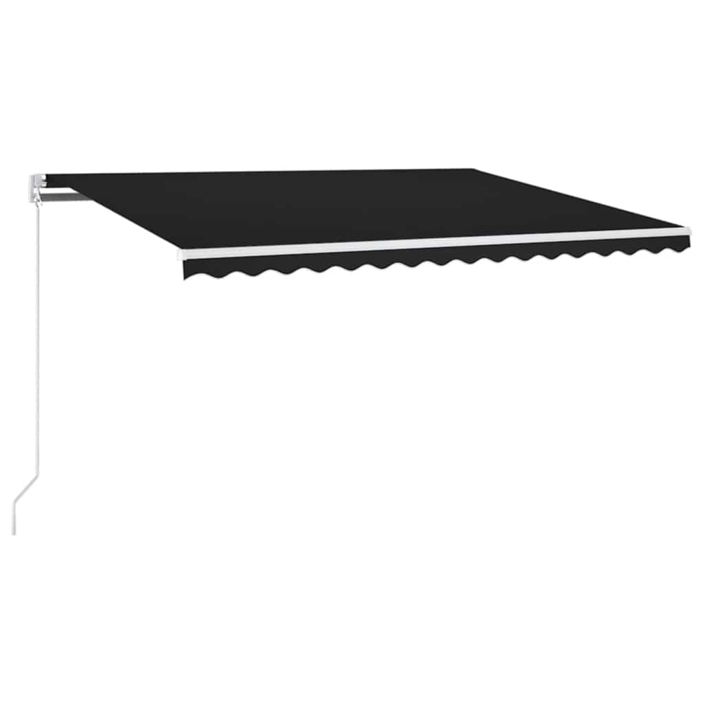 vidaXL Ručne zaťahovacia markíza s LED 450x350 cm antracitová