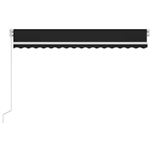 Ročno zložljiva tenda z LED lučmi 450x350 cm antracitna - slika 4