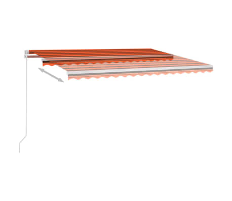 vidaXL Tenda na ručno uvlačenje LED 450 x 350 cm narančasto-smeđa
