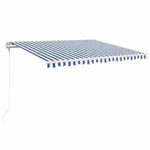 Automatická zatahovací markýza 450 x 350 cm modrobílá - obrázek 2