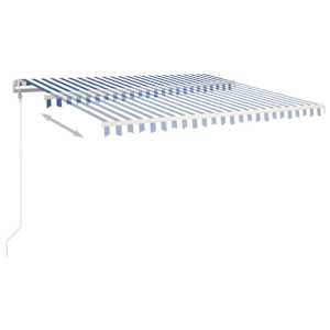Automatická zatahovací markýza 450 x 350 cm modrobílá - obrázek 3