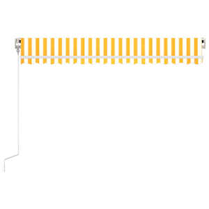 Avtomatsko zložljiva tenda 450x350 cm rumena in bela - slika 4