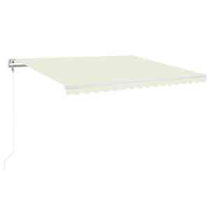 vidaXL automaatne varikatus, LED ja tuuleandur, 450 x 350 cm, kreemjas