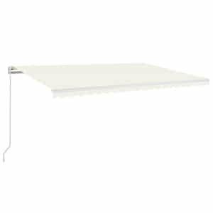 vidaXL k&auml;sitsi sisset&otilde;mmatav varikatus LED, 500x350 cm, kreemjas