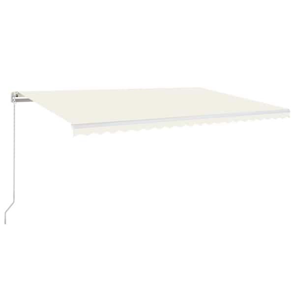 vidaXL k&auml;sitsi sisset&otilde;mmatav varikatus LED, 500x350 cm, kreemjas
