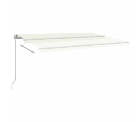 vidaXL Ručně zatahovací markýza s LED světlem 500 x 350 cm krémová