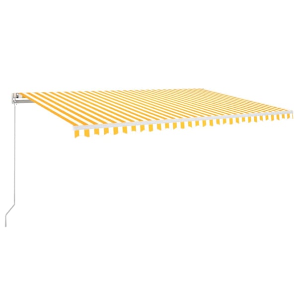 vidaXL k&auml;sitsi sisset&otilde;mmatav varikatus LED, 500x350 cm, kollane, valge