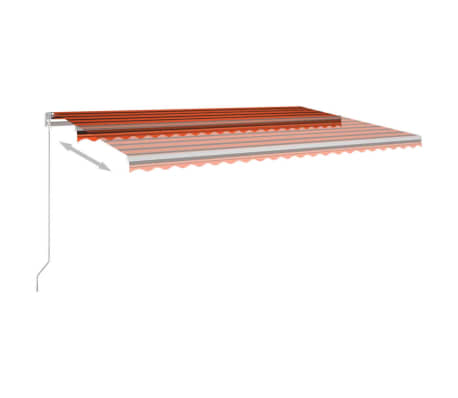 vidaXL Sisäänkelattava markiisi LED-valo 500x350 cm oranssi/ruskea