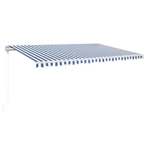 Automatická zatahovací markýza 500 x 350 cm modrobílá - obrázek 2