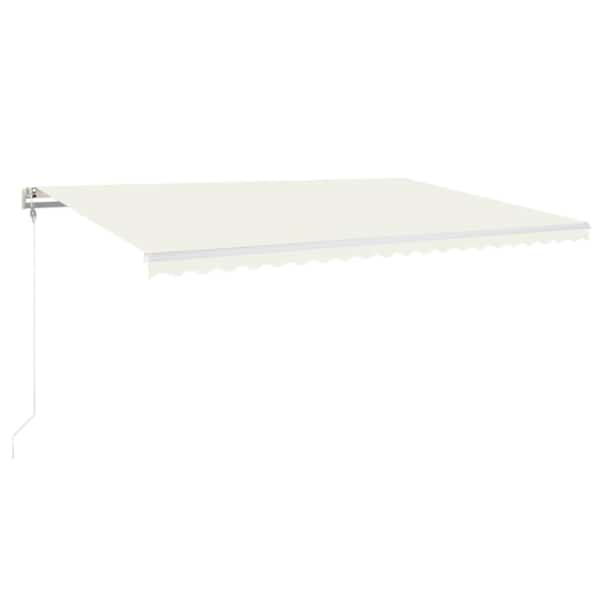 vidaXL automaatselt sisset&otilde;mmatav varikatus, 500x350 cm, kreemjas
