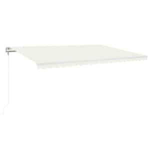 vidaXL automaatne varikatus, LED ja tuuleandur, 500x350 cm kreemjas
