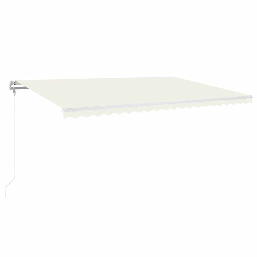vidaXL Automatická markýza LED a senzor větru 500 x 350 cm krémová