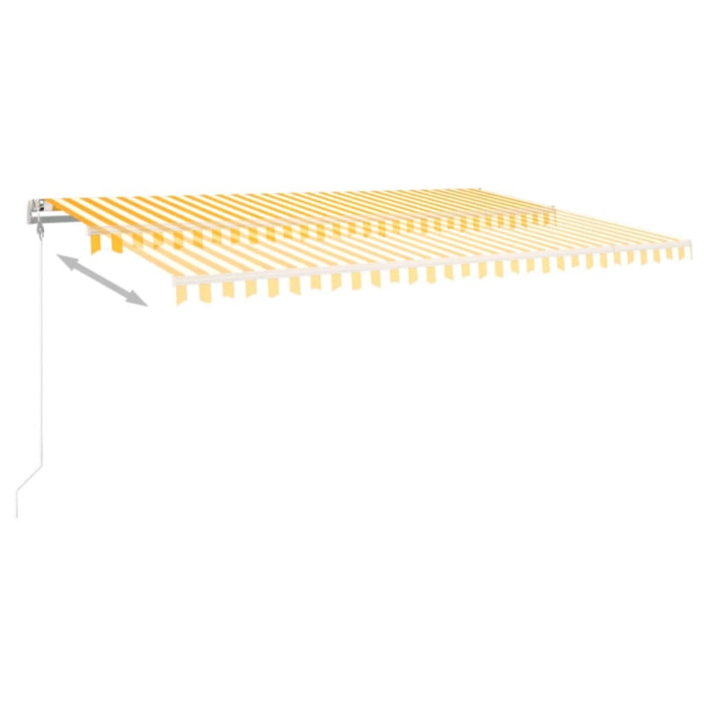 

vidaXL Luifel automatisch met LED en windsensor 500x350 cm geel wit