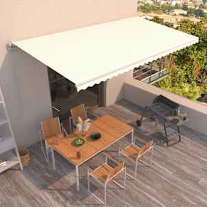 Ročno zložljiva tenda 600x350 cm krem