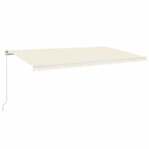 vidaXL k&auml;sitsi sisset&otilde;mmatav varikatus LED 600x350 cm kreemjas