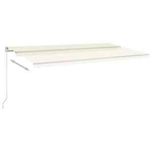 vidaXL Auvent manuel r&eacute;tractable avec LED 600x350 cm Cr&egrave;me