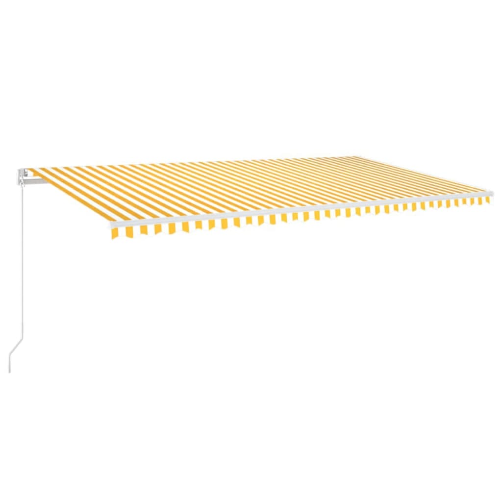 Ručně zatahovací markýza s LED světlem 600 x 350 cm žlutobílá