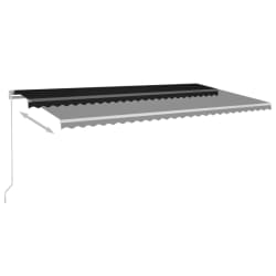 vidaXL Manual Retractable Awning with LED 600x350 cm Anthracite