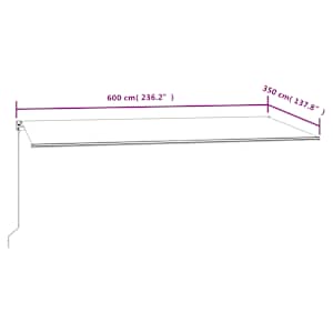 Avtomatsko zložljiva tenda 600x350 cm modra in bela - slika 9