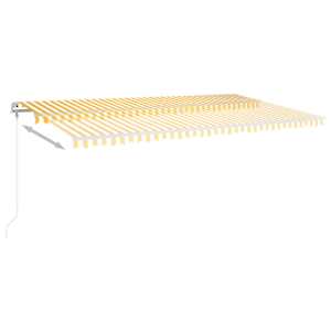 vidaXL Toldo retr&aacute;til autom&aacute;tico 600x350 cm amarelo e branco