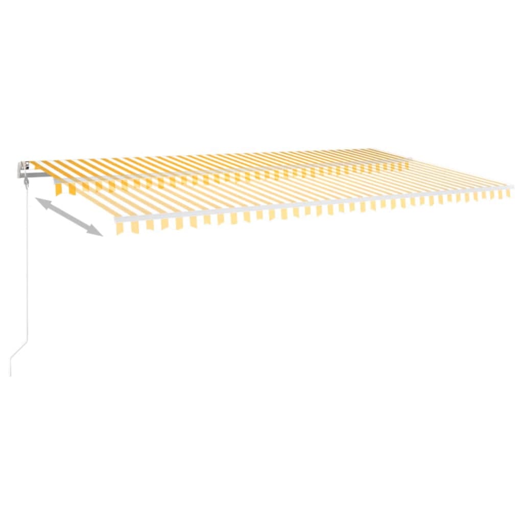 

vidaXL Luifel automatisch met LED en windsensor 600x350 cm geel en wit