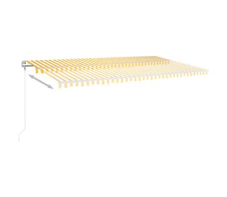 vidaXL Auvent automatique capteur de vent LED 600x350cm Jaune et blanc