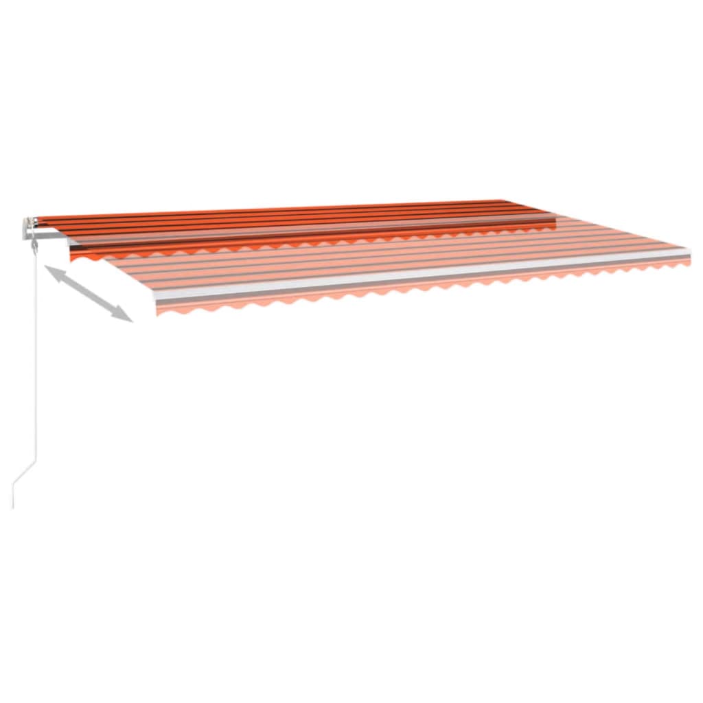 vidaXL Luifel automatisch met LED windsensor 600x350 cm oranje bruin afbeelding