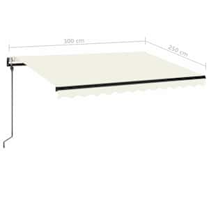 Automatická zatahovací markýza 300 x 250 cm krémová - obrázek 9