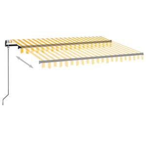Automatická markýza LED a senzor větru 300 x 250 cm žlutá/bílá - obrázek 3