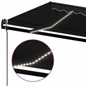 Automatická markýza LED a senzor větru 300 x 250 cm antracitová - obrázek 5