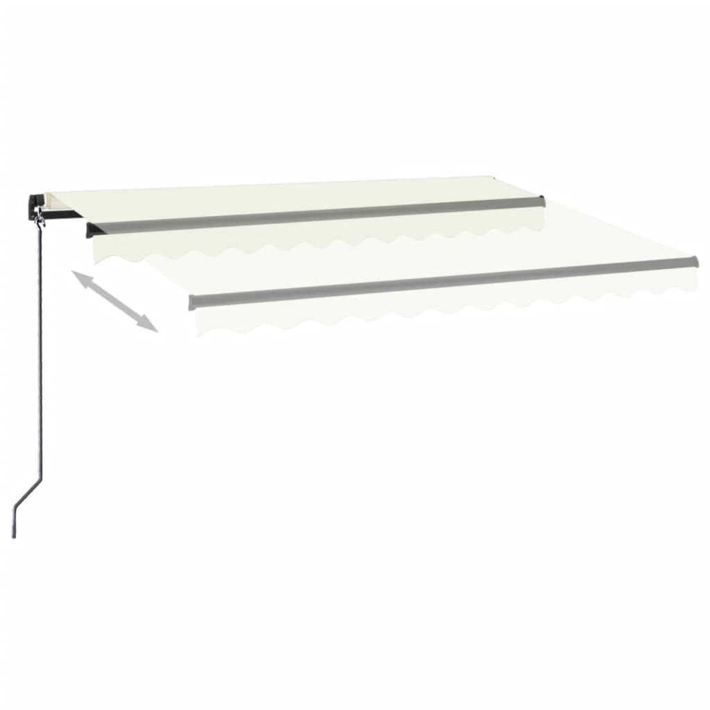 vidaXL Luifel handmatig uittrekbaar 350x250 cm crèmekleurig afbeelding