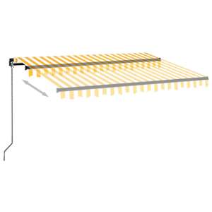 Ručně zatahovací markýza 350 x 250 cm žlutobílá - obrázek 4